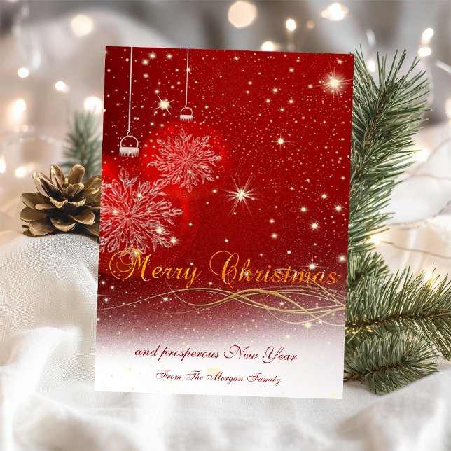 Elegant Red Christmas Balls , Company Holiday Card (Creator Uploaded)