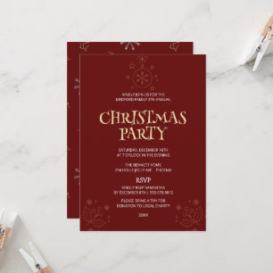 Elegant Red Christmas Party Invite