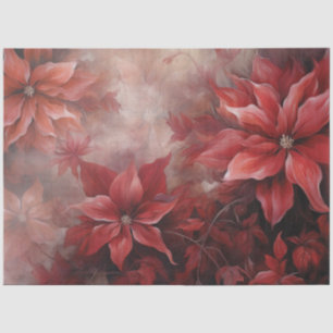 Elegant Red Christmas Poinsettia for Decoupage Tissue Paper
