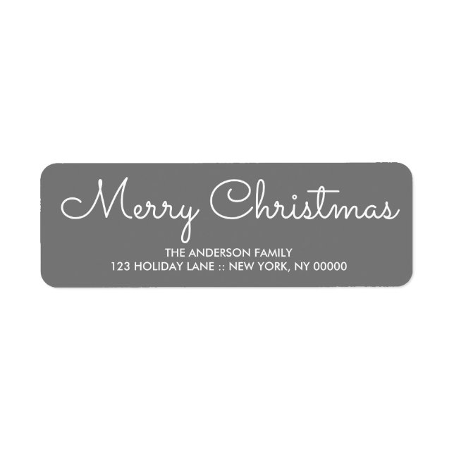 Elegant red Christmas Return Address  (Front)