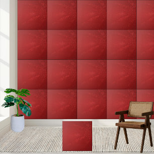 Elegant Red Christmas Snowflake Sparkle Tile