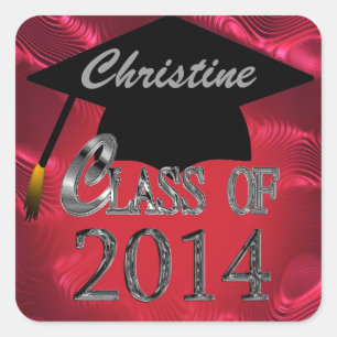 Elegant Red Class Of 2014 Graduation Seals