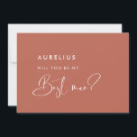 Elegant Red clay Will you be my best man card<br><div class="desc">A modern typography and a trendy terracotta,  clay and peach colour palette for your wedding stationery: choose this simple and elegant wedding suite. Fully customisable: you can change the background as well as the text colour as you like.</div>