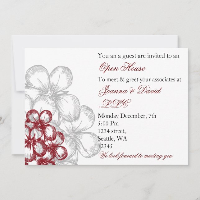 elegant red Corporate party Invitation (Front)
