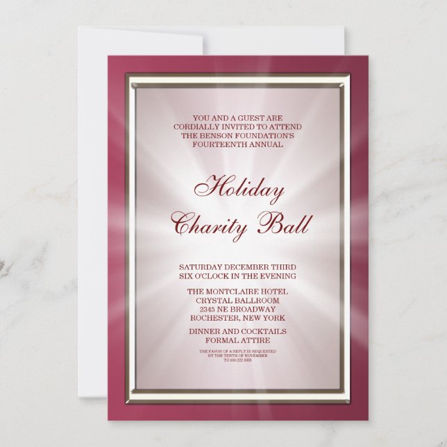 Elegant Red Corporate Party Invitation (Front)