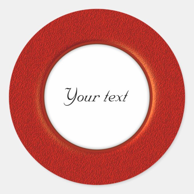 Elegant red design classic round sticker (Front)