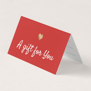Elegant Red Faux Gold Heart Gift Certificate