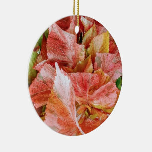 Elegant Red Floral Ceramic Tree Decoration