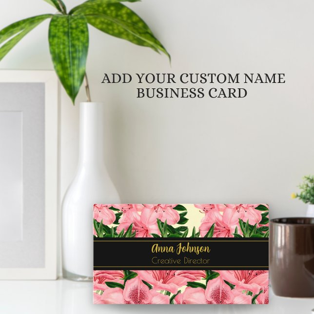 Elegant Red Floral Custom Name Business Card (Creator Uploaded)