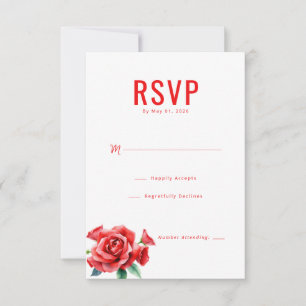 Elegant Red Floral RSVP Card