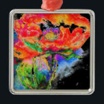 Elegant red floral watercolor painting metal tree decoration<br><div class="desc">romantic abstract surreal vibrant red poppy watercolor painting by H Cooper</div>