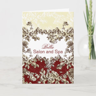 elegant red flourish Business Thank You Cards