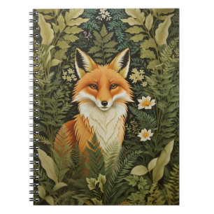 Elegant Red Fox And Green Foliage Notebook