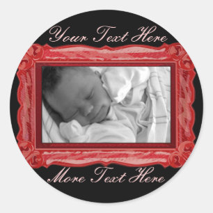 Elegant Red Frame Stickers