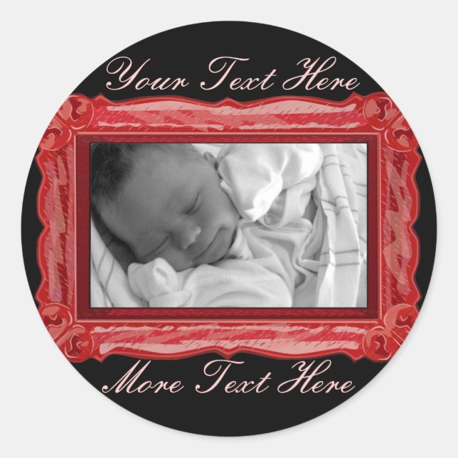 Elegant Red Frame Stickers (Front)