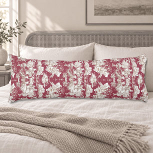 Elegant Red French Country Scenic Lake Toile Body Cushion