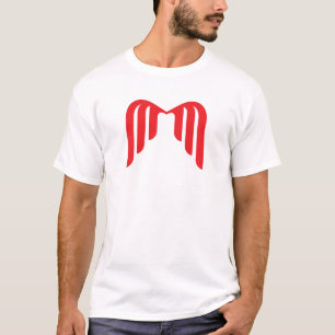 Elegant Red Geometric Letter M T-Shirt