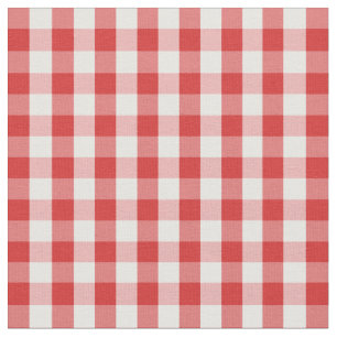 Elegant Red Gingham Pattern Fabric