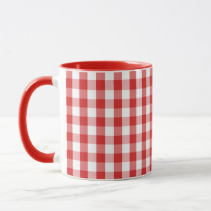 Elegant Red Gingham Pattern Mug