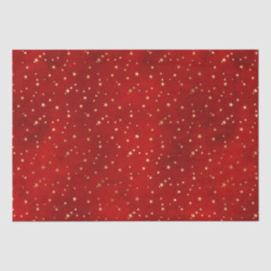 Elegant red gold Christmas lights stars cute foil Tissue Paper
