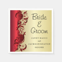 Elegant Red & Gold Florid Wedding Design