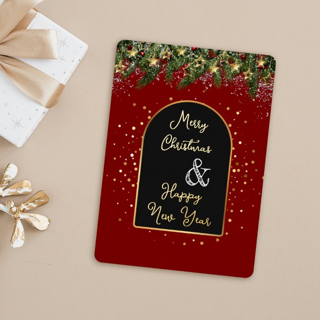 Elegant Red Gold Foil Christmas New Year  (Creator Uploaded)