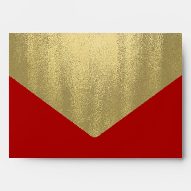 Elegant Red Gold Foil Envelopes (Front)