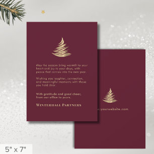 Elegant Red Gold Holiday Wishes Business Card