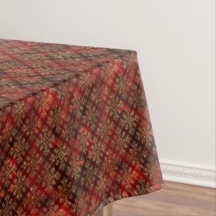 Elegant Red Gold Pattern Christmas Tablecloth