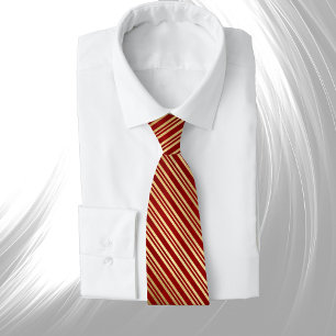 Elegant Red Gold Stripes Tie