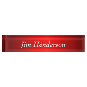 Elegant Red Gradient Nameplate