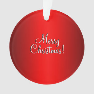 Elegant Red Gradient w Text of Choice Ornament