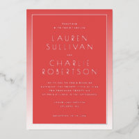 Elegant Red Gradient Wedding Invitation