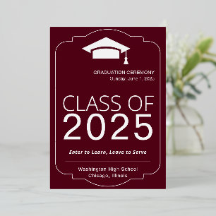 Elegant Red Graduation Announcement 2025