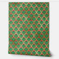 Elegant Red Green Gold Art Deco Peel and Stick