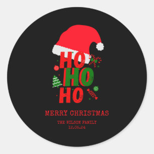 Elegant Red Green White Merry Christmas T Shirt  Classic Round Sticker