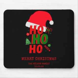 Elegant Red Green White Merry Christmas T Shirt  Mouse Pad