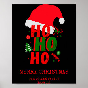 Elegant Red Green White Merry Christmas T Shirt  Poster