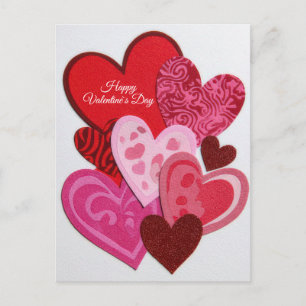 Elegant Red Heart Collage Valentine’s Day Card 