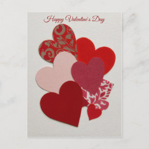 Elegant Red Heart Collage Valentine’s Day Card