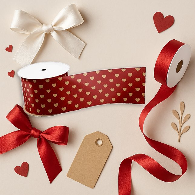 Elegant Red Heart Romantic Decor Satin Ribbon (Creator Uploaded)