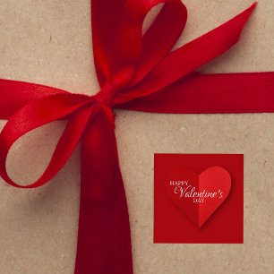 Elegant Red Heart Valentine's Day Sticker