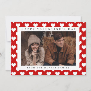Elegant Red Hearts Happy Valentine's Day 2 Photo Holiday Card