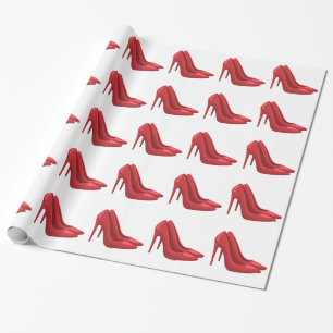 Elegant Red heel shoes Wrapping Paper