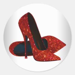 Elegant Red High Heel Shoe Stickers