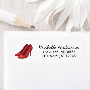 Elegant Red High Heels Return Address label       