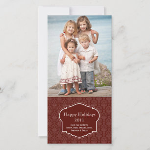 Elegant Red Holiday Photo card