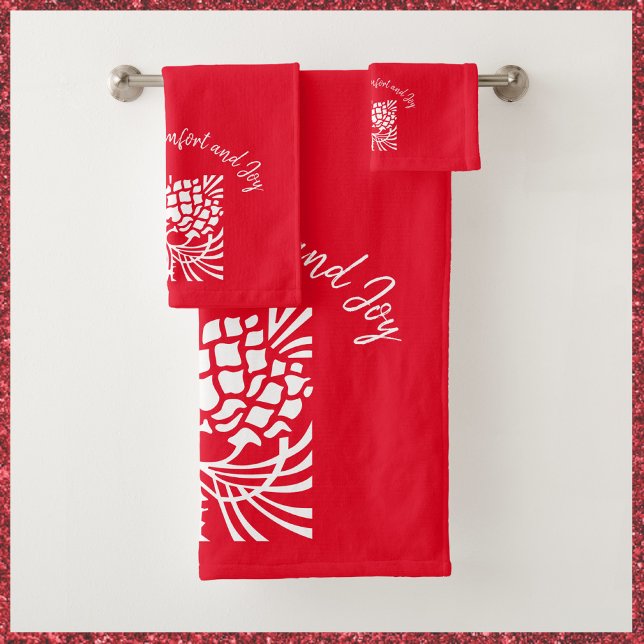 Elegant Red Holiday Season Bath Towel Set (Creator Uploaded)