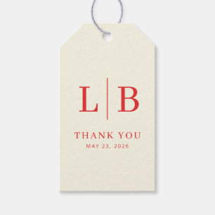 Elegant Red Initials Gift Tags