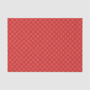 Elegant Red Japanese Scales Pattern Tissue Paper